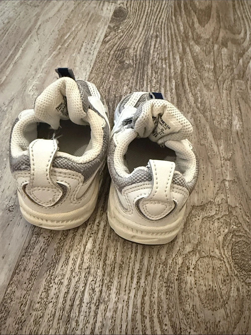 Nike Kids White and Gray Sneakers with Navy Accents